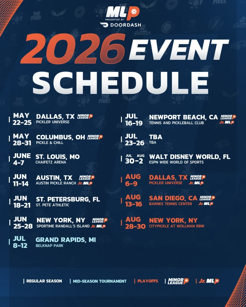 major league pickleball 2026 schedule